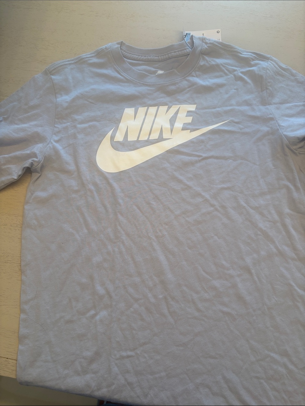 Nike Short Sleeve Crewneck T-Shirt in Light Blue with White Logo